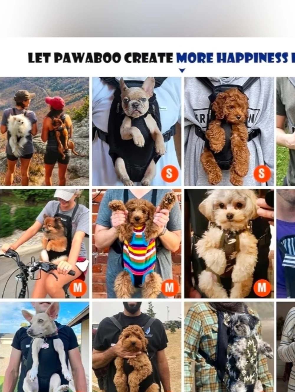 Pawaboo Pet Carrier Backpack, Legs Out, Easy-Fit for Traveling. XL NEW!